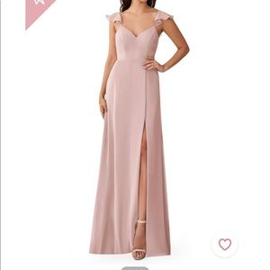 Azazie Dusty Rose Everett Bridesmaid Dress Size A0